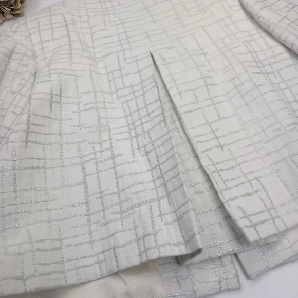 Madison Studio White Silver Blazer Jacket Sz 12 - Picture 12 of 12
